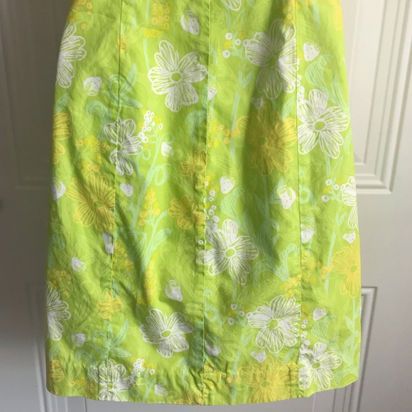 Lilly Pulitzer Green Yellow Ruffle Front Tie Back Strapless Dress size 6 in EUC - Picture 13 of 16